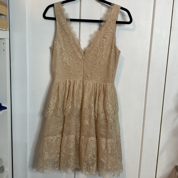 BCBg MaxAzria | Willa Lace Sleeveless Dress in Cream Tan - tiered layers - small - Picture 9 of 9